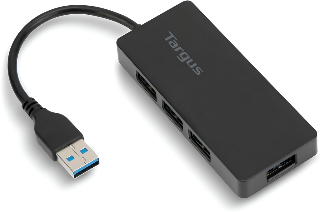 Targus Hub USB A 3.0 de 4 Puertos, Negro - sin Adaptador(ACH124US)
