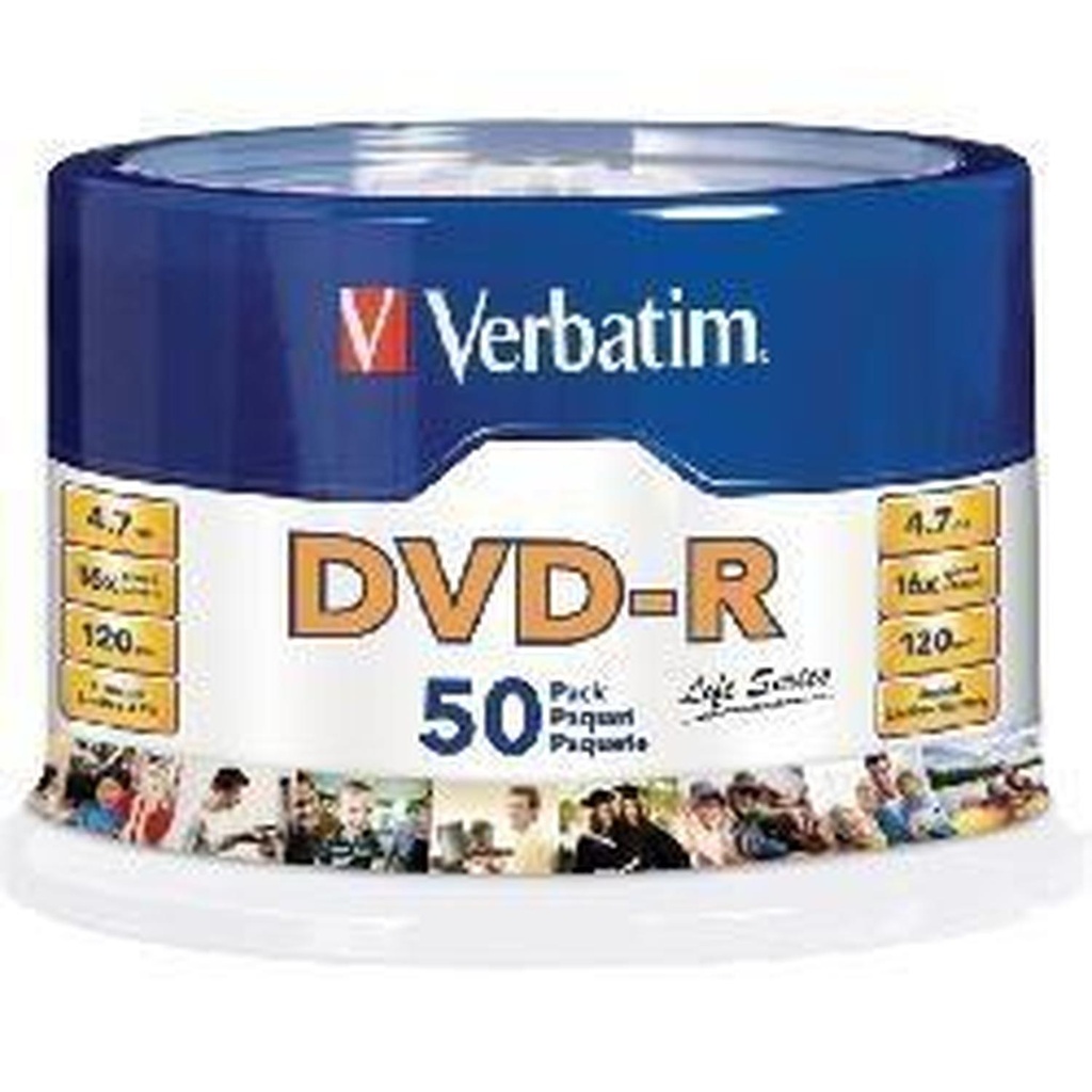 Verbatim Torre de Discos Virgenes para DVD, DVD-R, 16x, 50 Discos(97176)