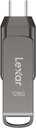 Memoria USB Dual Lexar JumpDrive D400 128GB Tipo C USB 3.1 / LJDD400128G-BNQNU