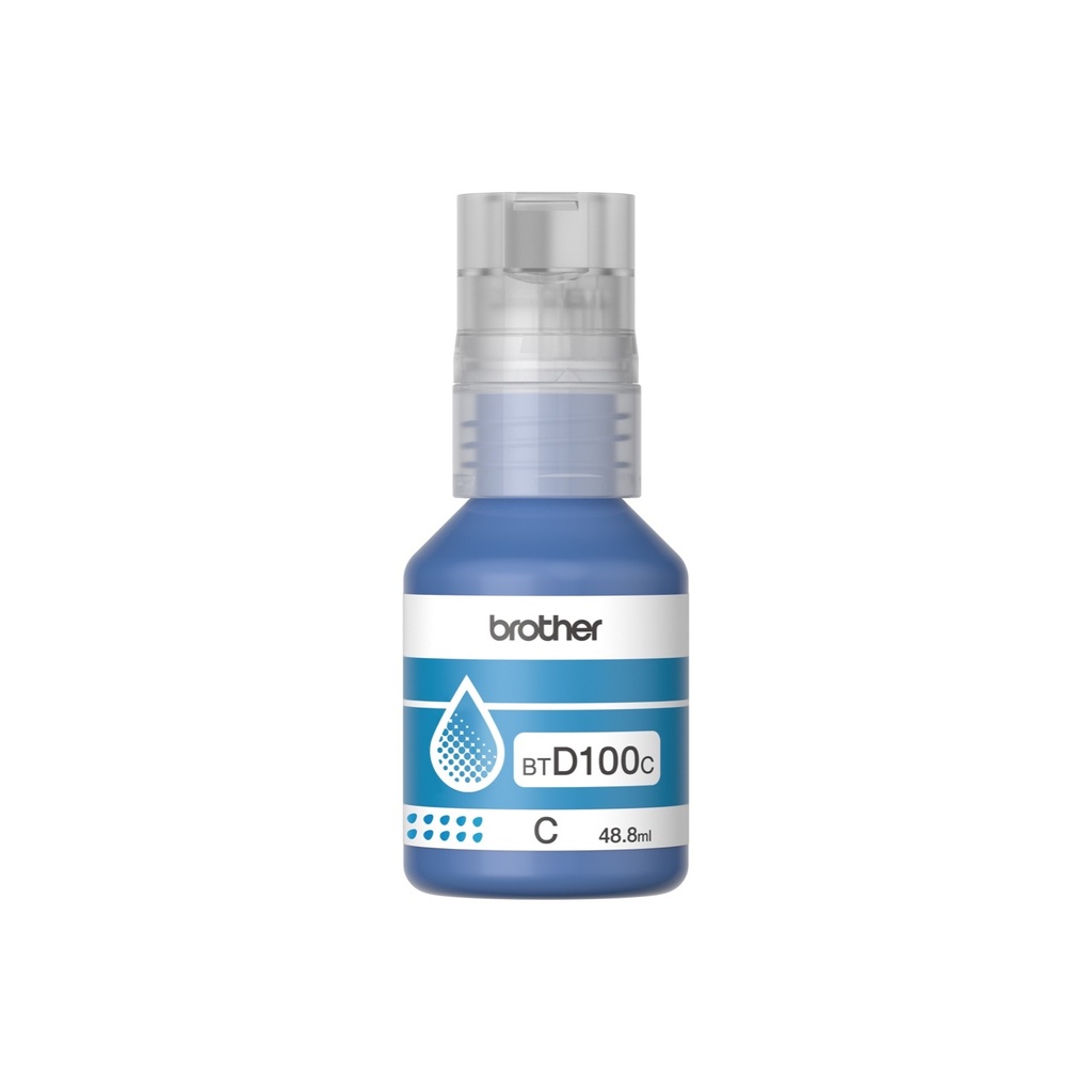 Botella de tinta Brother, Cyan, Alto rendimiento, BTD100C