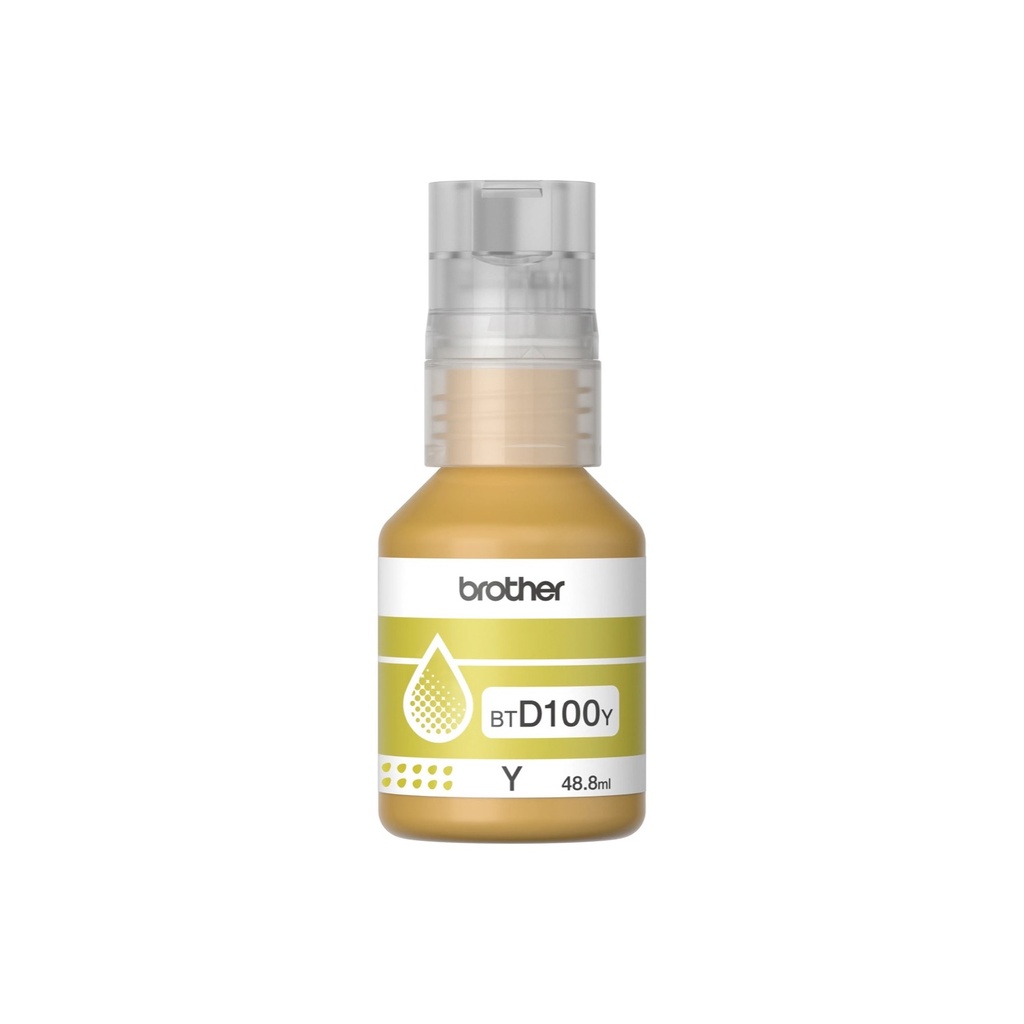 Botella de tinta Brother, Amarillo, Alto rendimiento BTD100Y