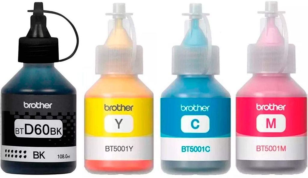 Kit de 4 tintas Brother BTD60BK,BT5001C,BT5001M & BT5001Y