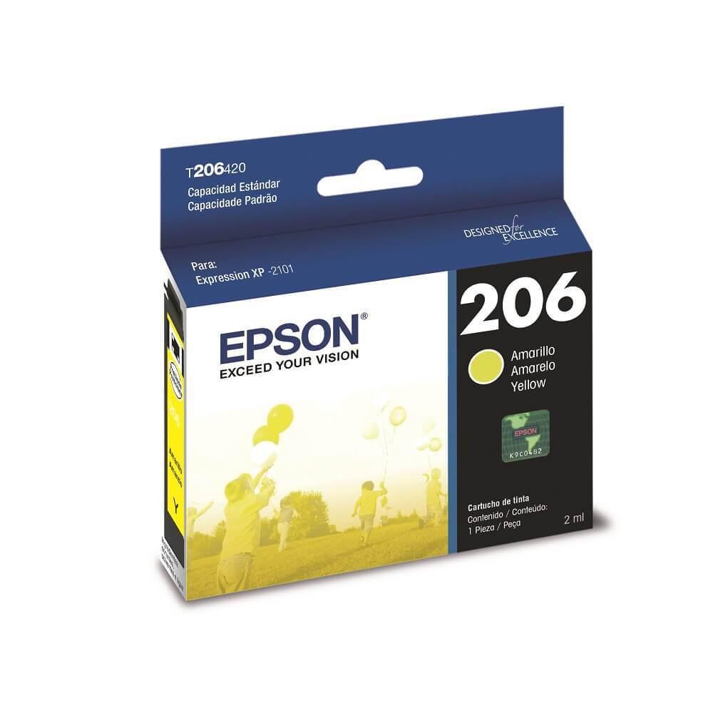 Cartucho Epson T206 Amarillo, 200 Páginas(T206420-AL)