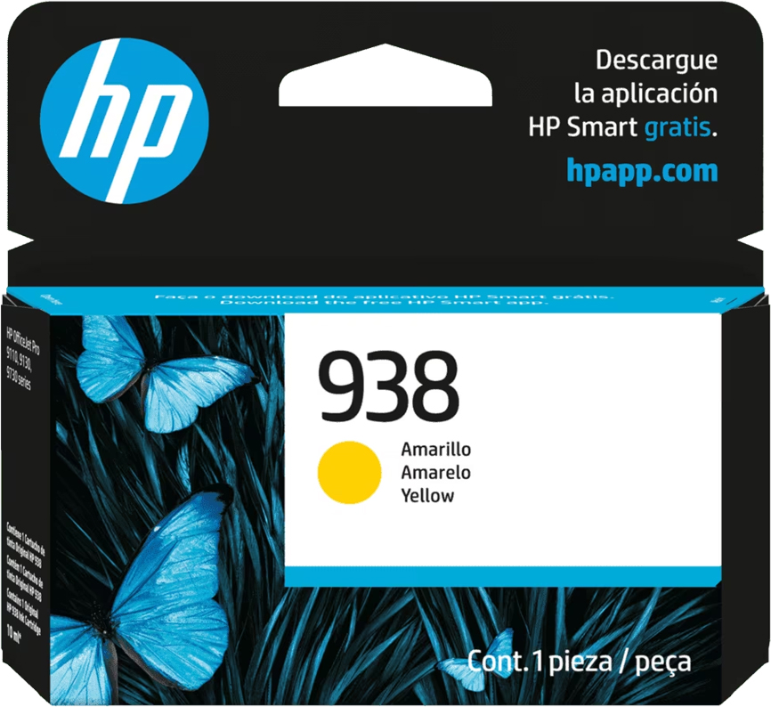 Cartucho de Tinta HP 938 Amarillo Original, 800 páginas