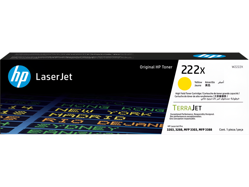 Cartucho de Tóner HP LaserJet 222X Alto Rendimiento Amarillo