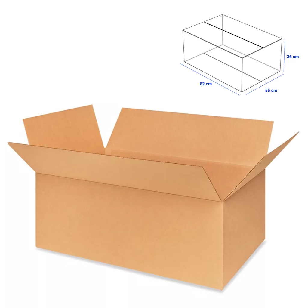 Caja para Empaque Cartón Corrugado, 82x55x36 cm, 23 ECT