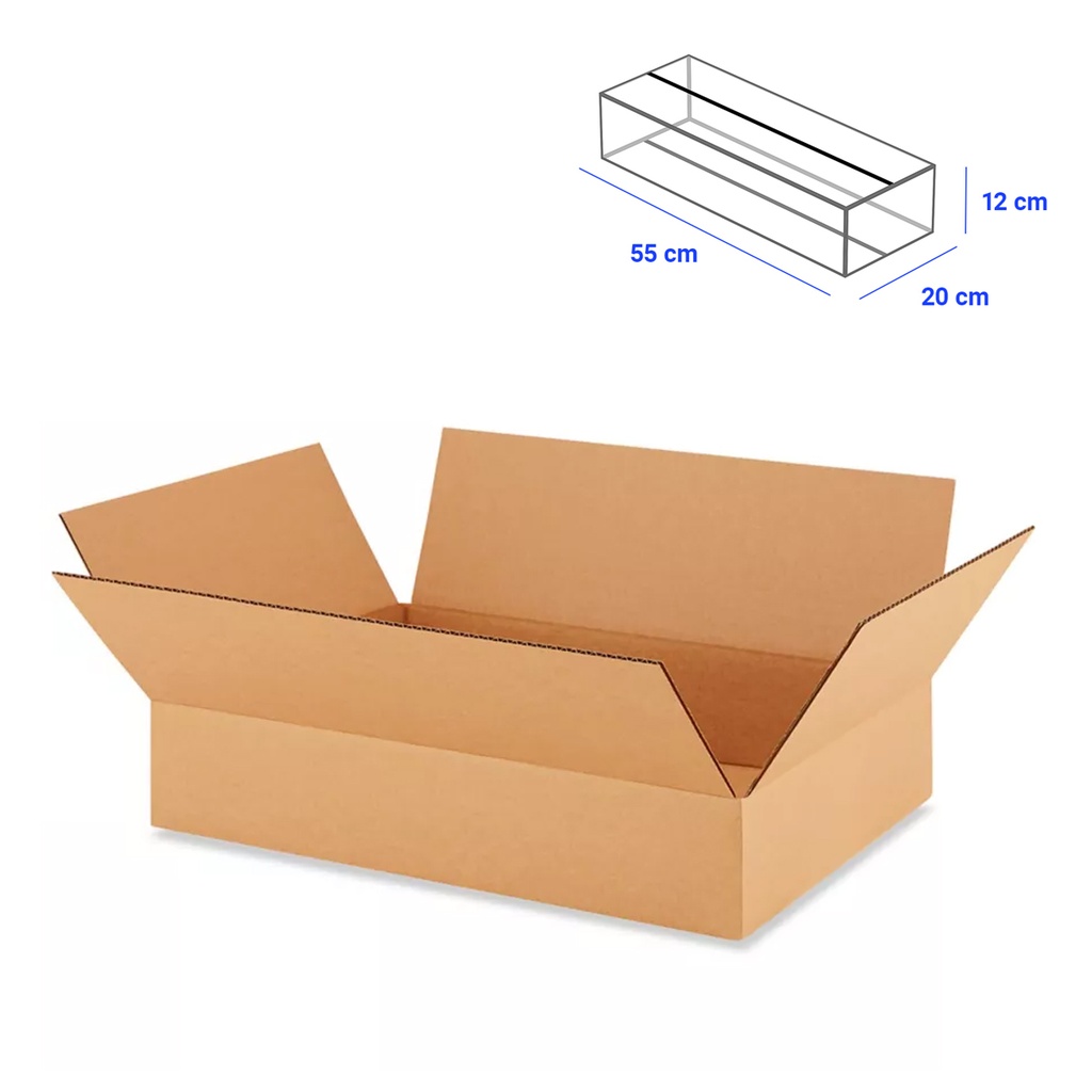 Caja para Empaque Cartón Corrugado, 55x20x12 cm, 23 ECT