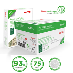 [3M2010 CAJA] Papel Bond Xerox Ecológico Carta 75 g/m² 93% de Blancura Caja con 10 Paquetes de 500 Hojas c/u