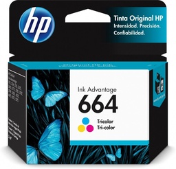 [F6V28AL] Cartucho HP 664 Tricolor, 100 Páginas