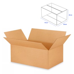 [84253] Caja para Empaque Cartón Corrugado, 75x50x40 cm, 23 ECT