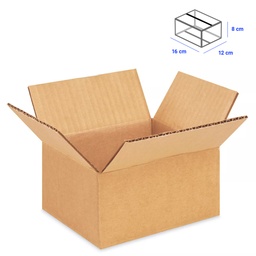 [84219] Caja para Empaque Cartón Corrugado, 16x12x8 cm, 23 ECT