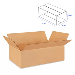 [84250] Caja para Empaque Cartón Corrugado, 75x40x30 cm, 23 ECT
