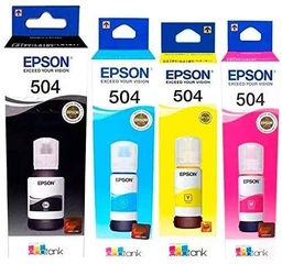 [EPT504-KIT] Combo de tinta Epson,T504120-AL,T504220-AL,T504320-AL,T504420-AL,(Negro+Colores Cyan,Magenta y Amari