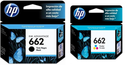 [HP662-KIT] Combo HP 662 de Cartuchos de Tinta (Negro + Tri-Color), Tinta Original HP, Deskjet/HP662-KIT