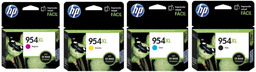 [HP954XL-KIT] Combo HP 954 XL de Cartuchos de Tinta (Negro+Colores Cyan, Magenta, Amarillo), Tinta Original HP, De
